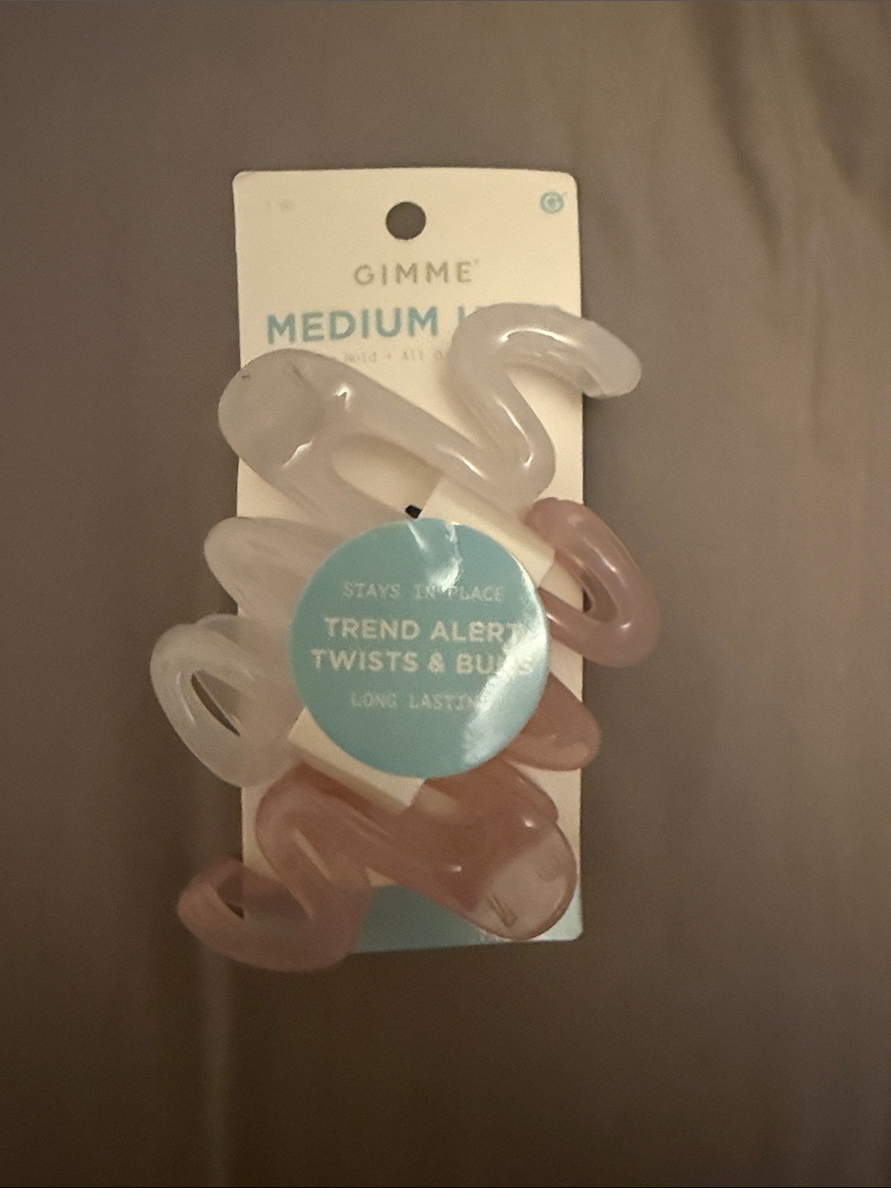 Medium Twist & Bun Hair Claws — Pink and Frosted Clear